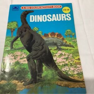 Vintage Dinosauers activity book, Used. 1975
